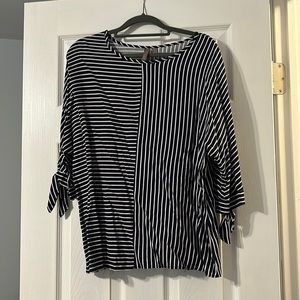 Navy Striped Blouse